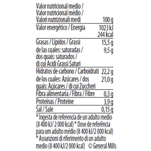 Strawberries & Cream Mini-cup nutrition